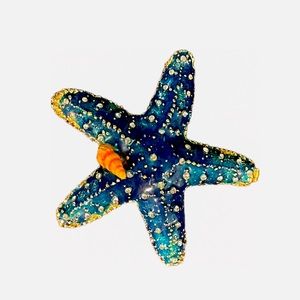 Starfish Enamel Pill Box/Trinket